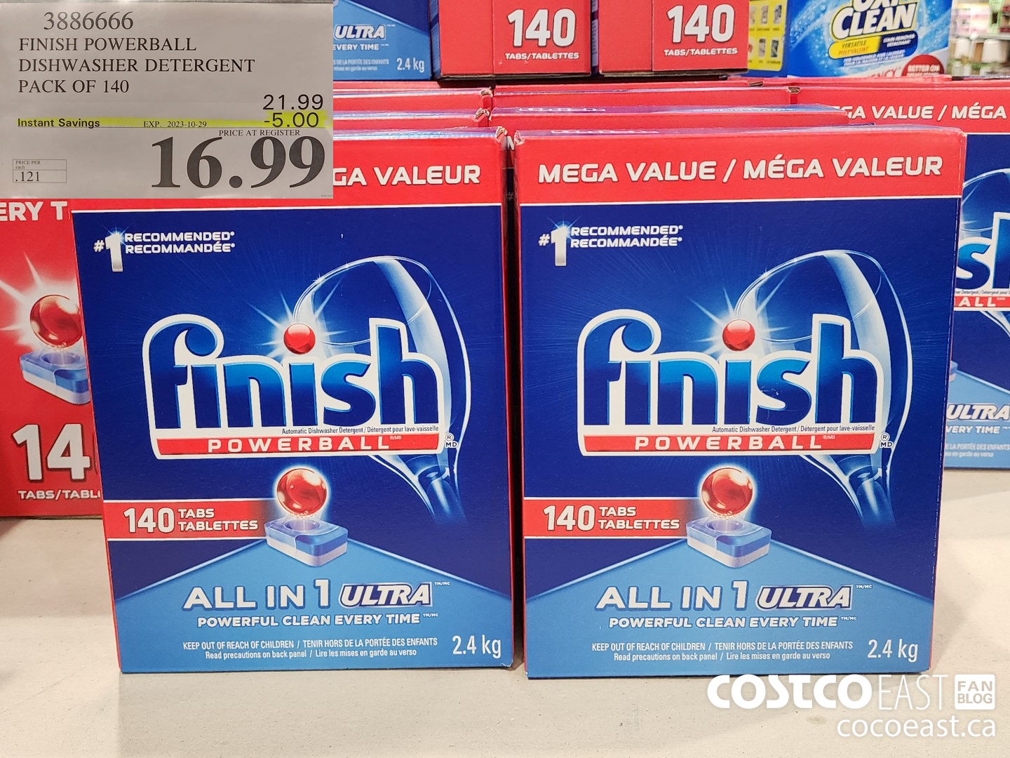 3386666 FINISH POWERBALL DISHWASHER DETERGENT PACK OF 140 ($5.00 INSTANT SAVINGS EXPIRES ON 2023-10-29) $16.99