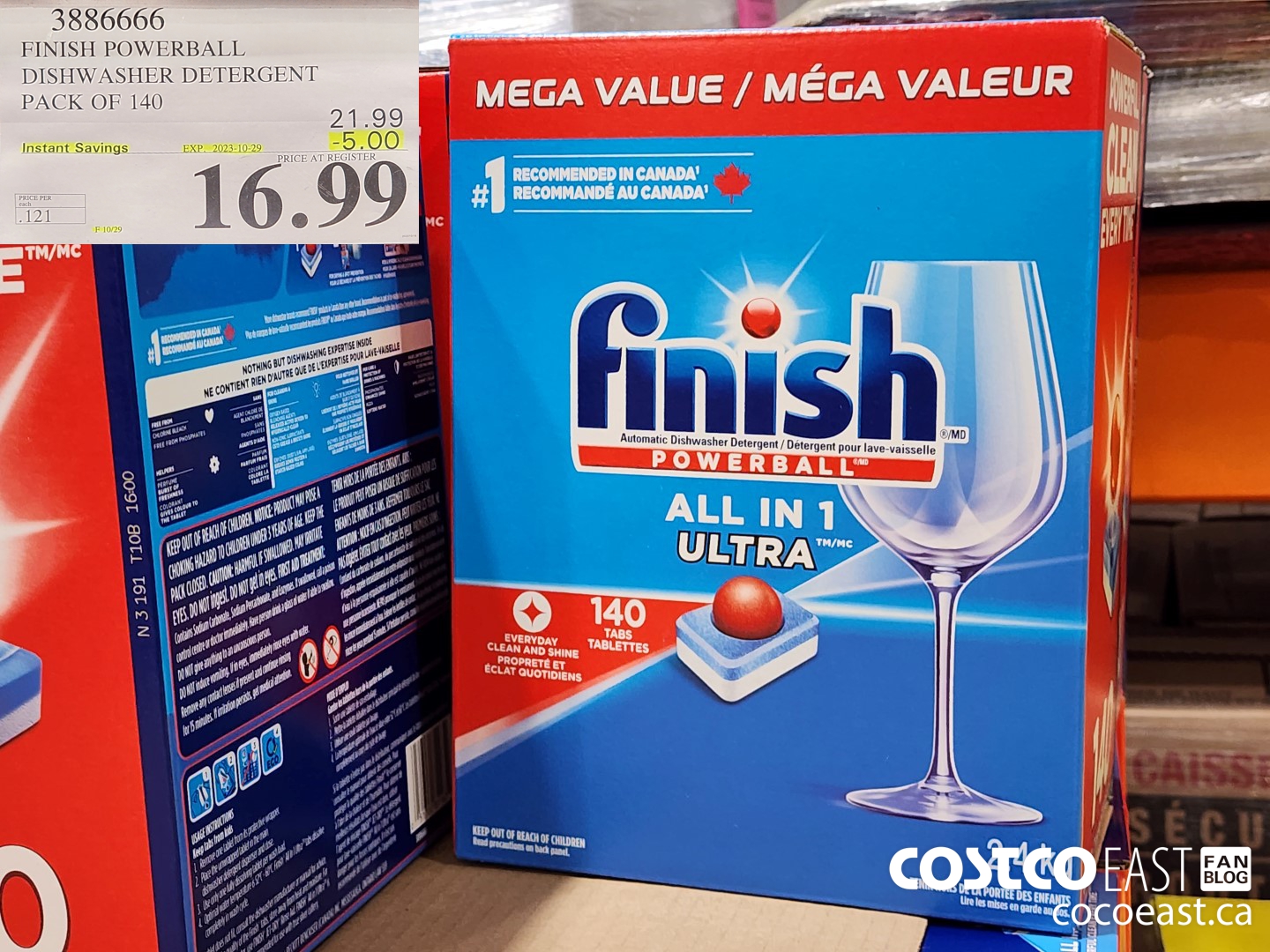 3886666 FINISH POWERBALL DISHWASHER DETERGENT PACK OF 140 ($5.00 INSTANT SAVINGS EXPIRES ON 2023-10-29) $16.99