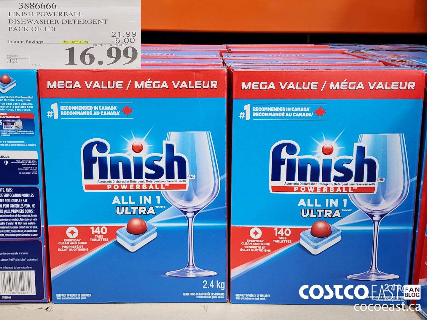 3886666 FINISH POWERBALL DISHWASHER DETERGENT PACK OF 140 ($5.00 INSTANT SAVINGS EXPIRES ON 2023-10-29) $16.99