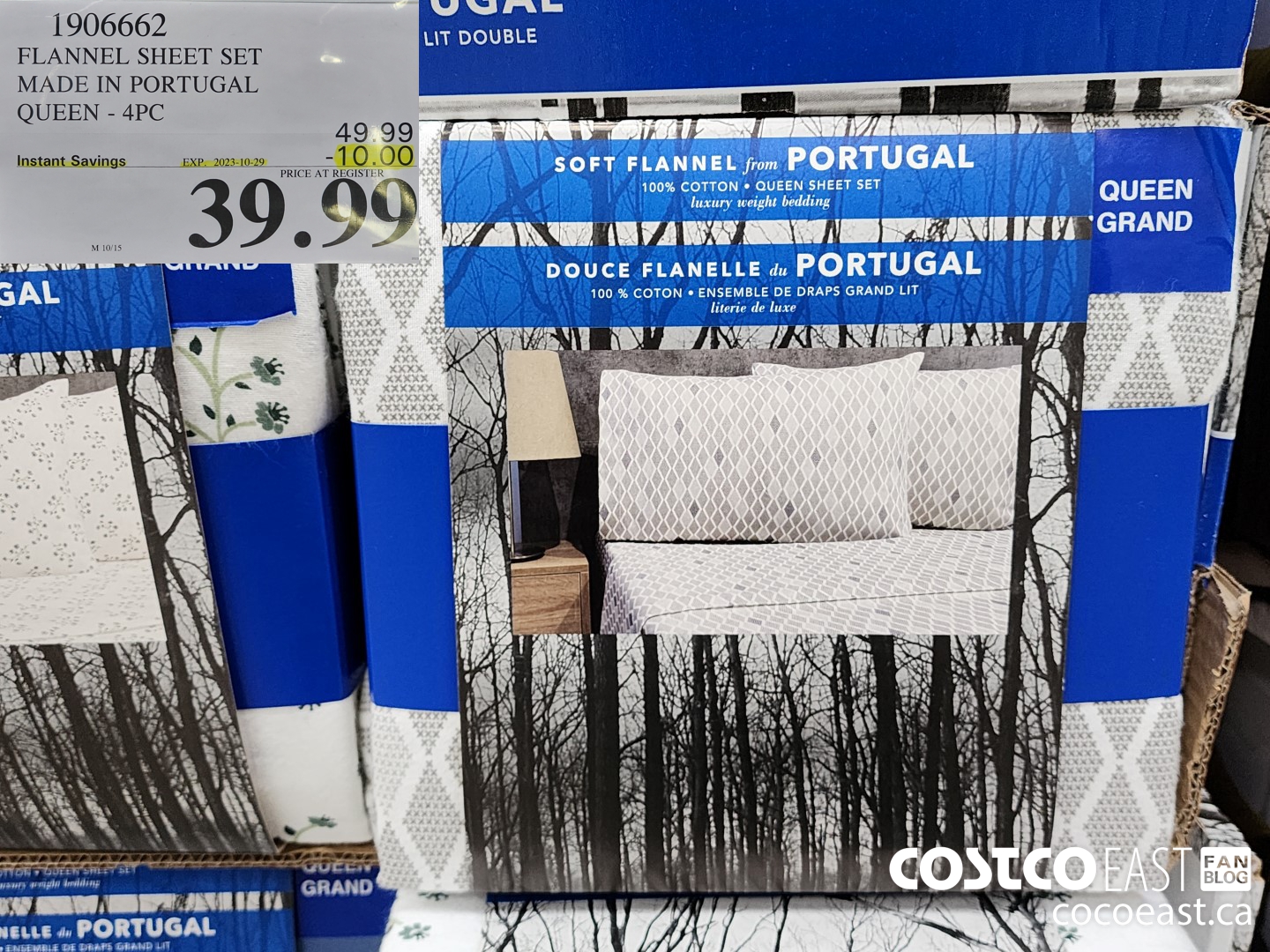 1906662 FLANNEL SHEET SET MADE IN PORTUGAL QUEEN - 4PC ($10.00 INSTANT SAVINGS EXPIRES ON 2023-10-29) $39.99