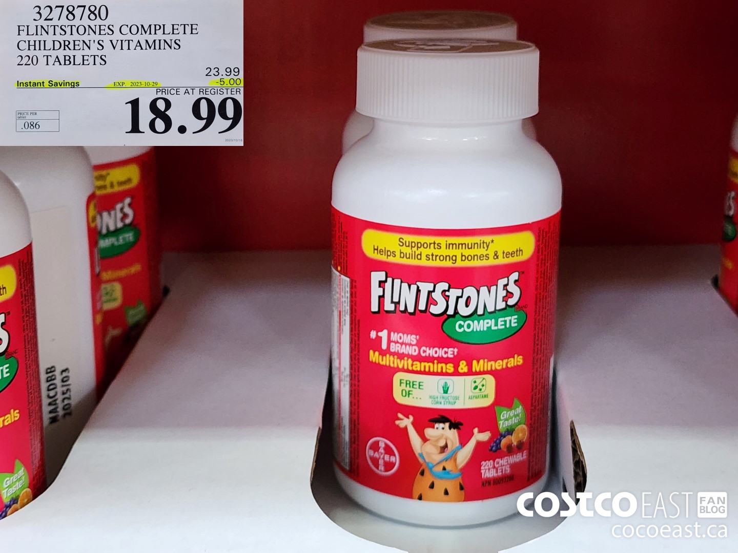 3278780 FLINTSTONES COMPLETE CHILDREN'S VITAMINS 220 TABLETS ($5.00 INSTANT SAVINGS EXPIRES ON 2023-10-29) $18.99
