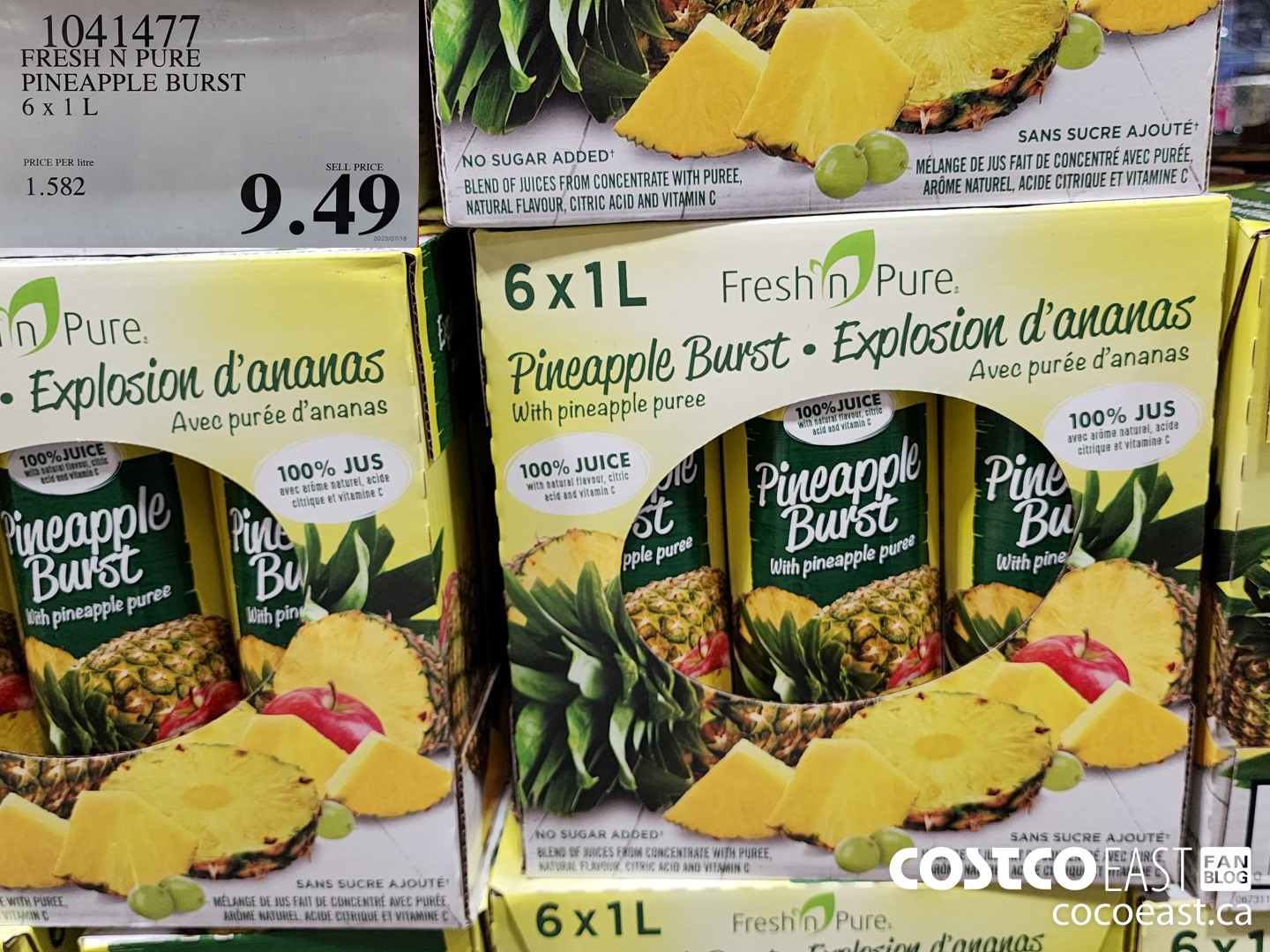 1041477 FRESH N PURE PINEAPPLE BURST 6 X 1L $9.49