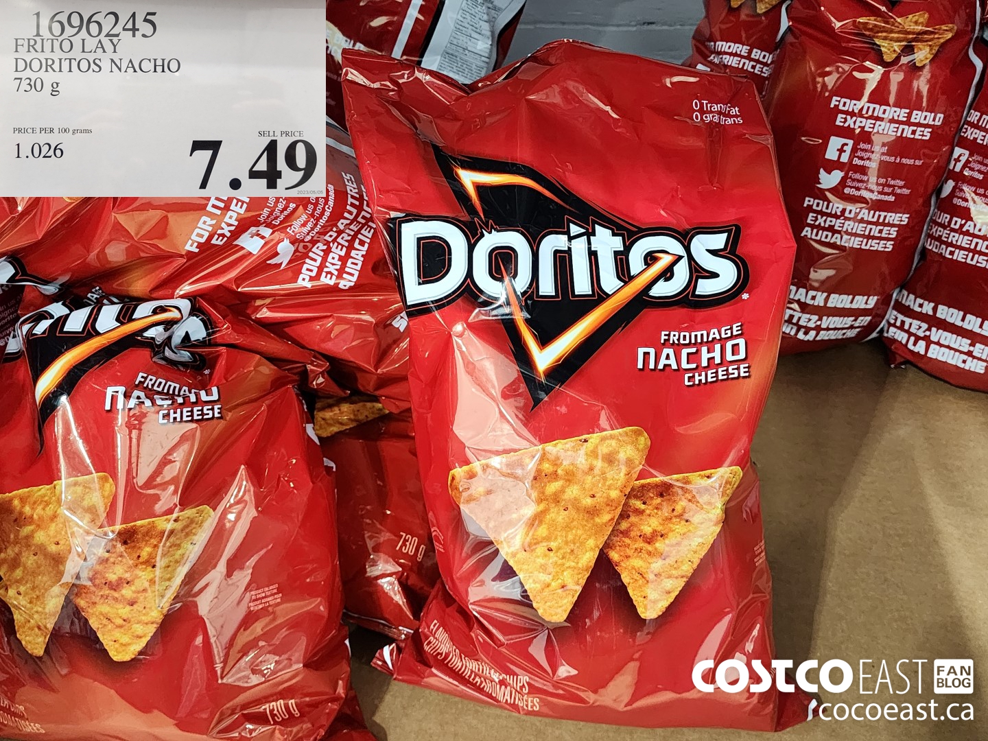 1696245 FRITO LAY DORITOS NACHO 730 g $7.49