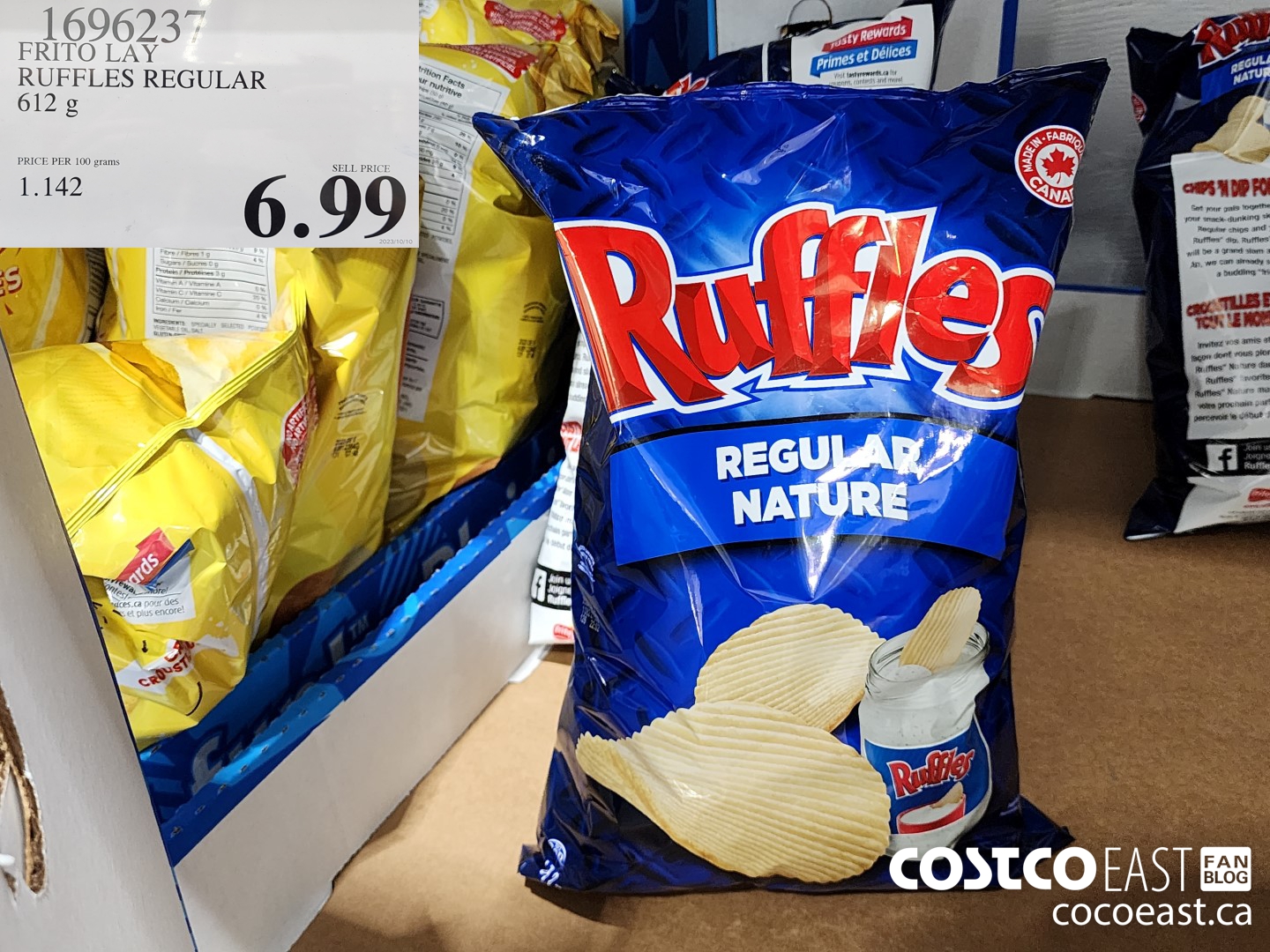 1696237 FRITO LAY RUFFLES REGULAR 612 G $6.99