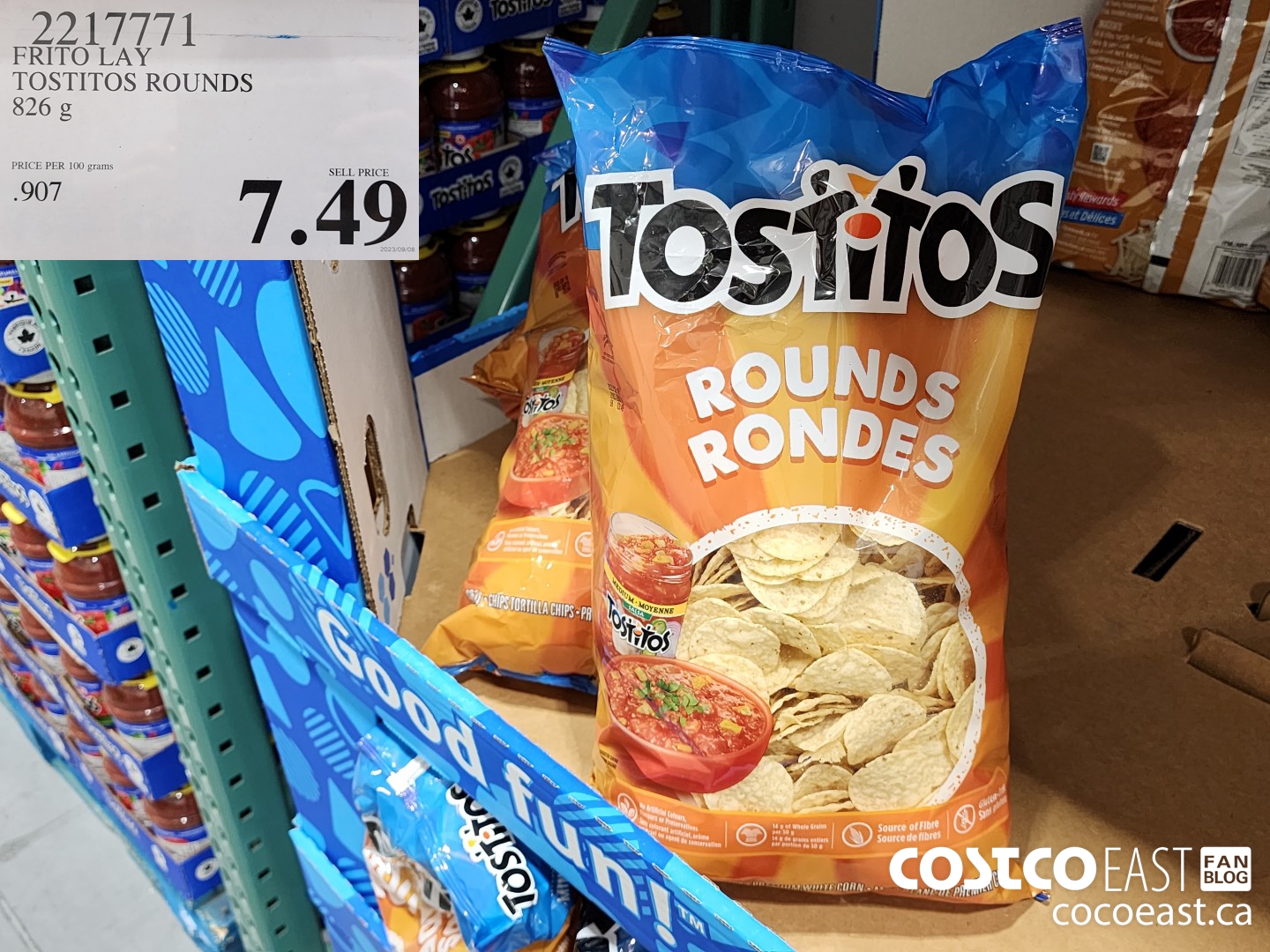 2217771 FRITO LAY TOSTITOS ROUNDS 826 g $7.49