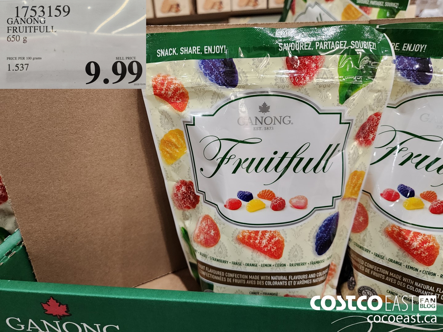 1753159 GANONG FRUITFULL 650 g $9.99