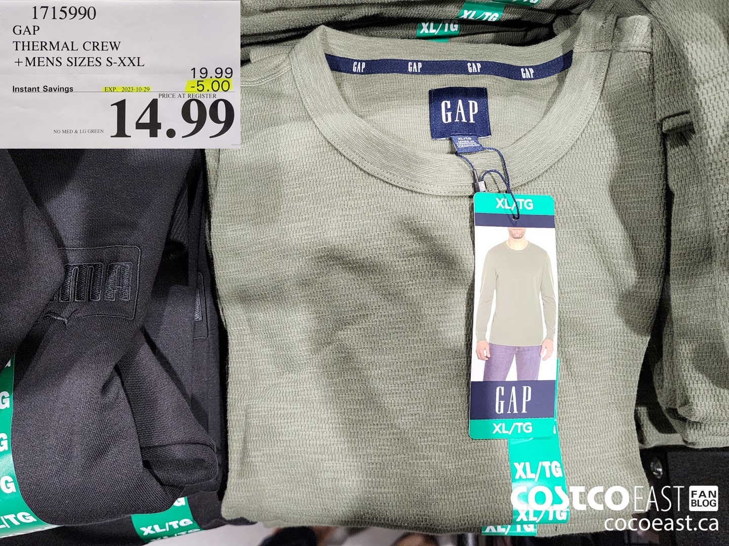 1715990 GAP THERMAL CREW +MENS SIZES S-XXL ($5.00 INSTANT SAVINGS EXPIRES ON 2023-10-29) $14.99
