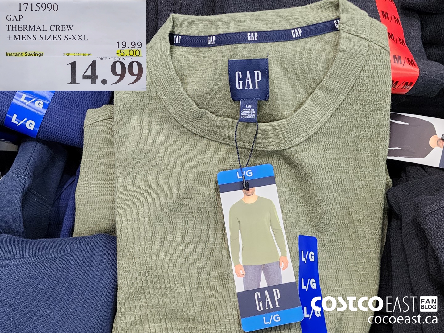 1715990 GAP THERMAL CREW +MENS SIZES S-XXL ($5.00 INSTANT SAVINGS EXPIRES ON 2023-10-29) $14.99