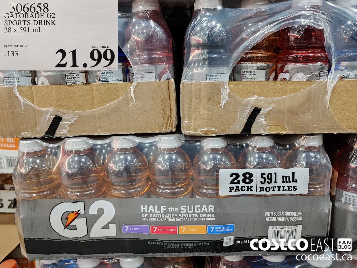 306658 GATORADE G2 SPORTS DRINK 28 x 591 mL $21.99