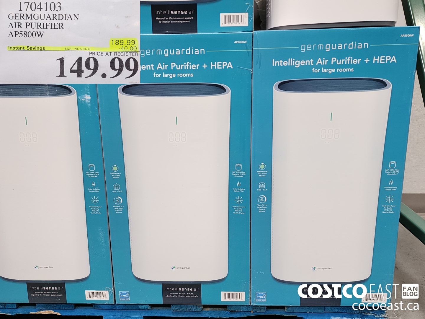 1704103 GERMGUARDIAN AIR PURIFIER AP5800W ($40.00 INSTANT SAVINGS EXPIRES ON 2023-10-08) $149.99