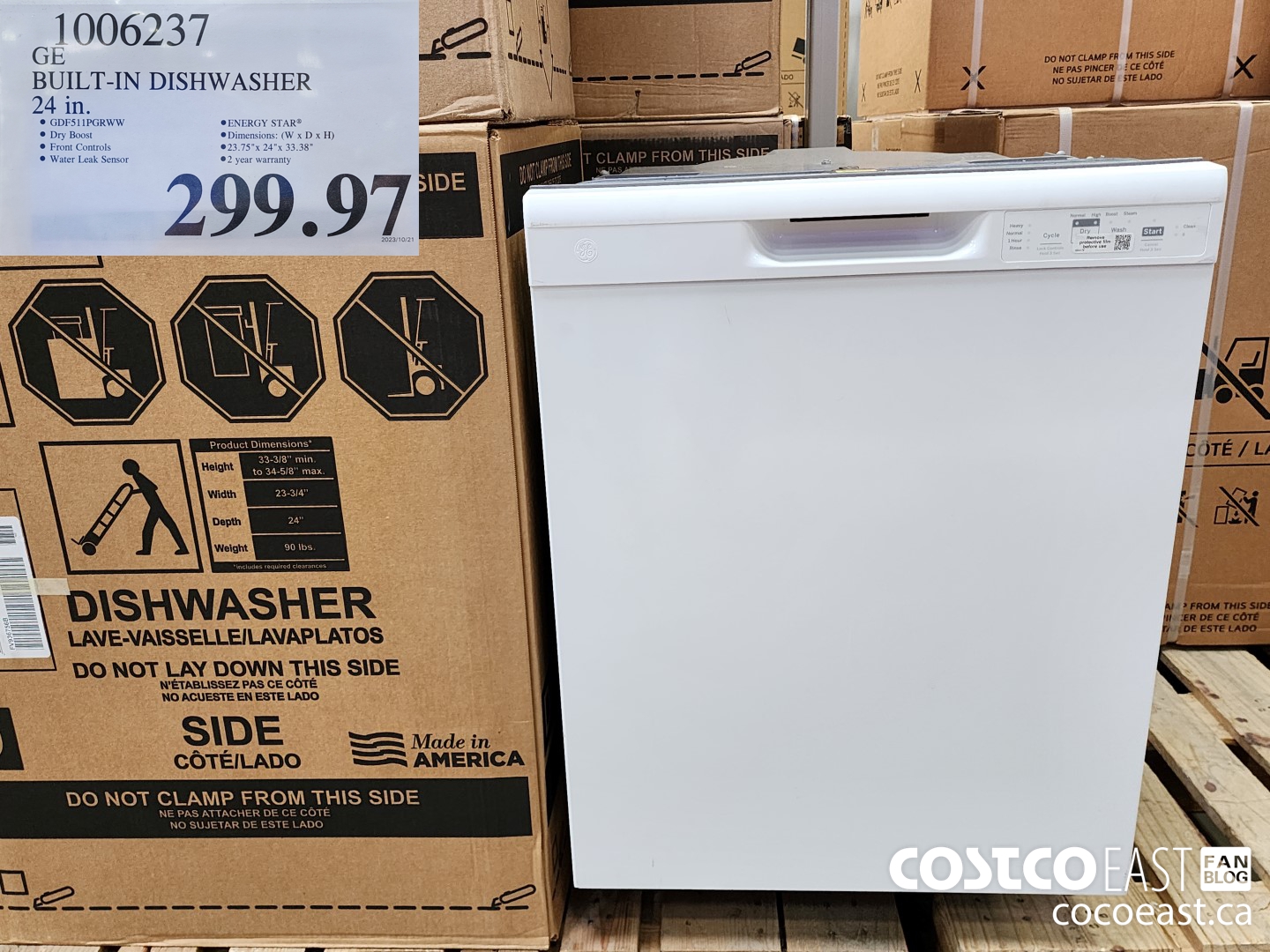 1006237 GE BUILT-IN DISHWASHER 24 IN. $299.97