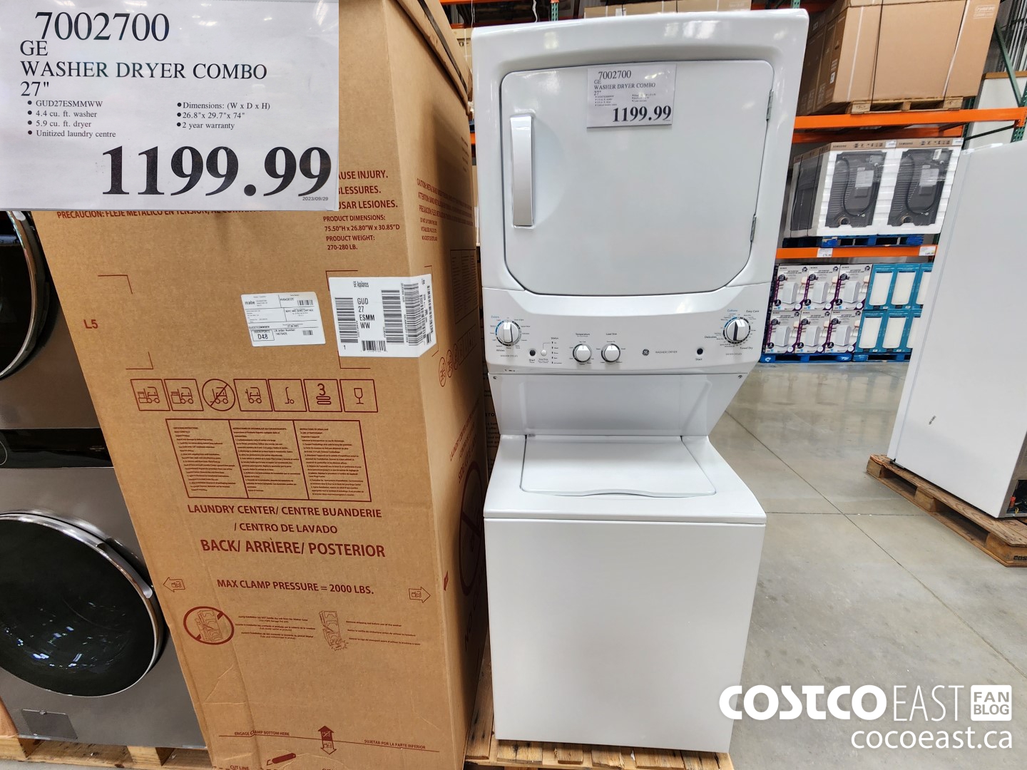 7002700 GE WASHER DRYER COMBO 27