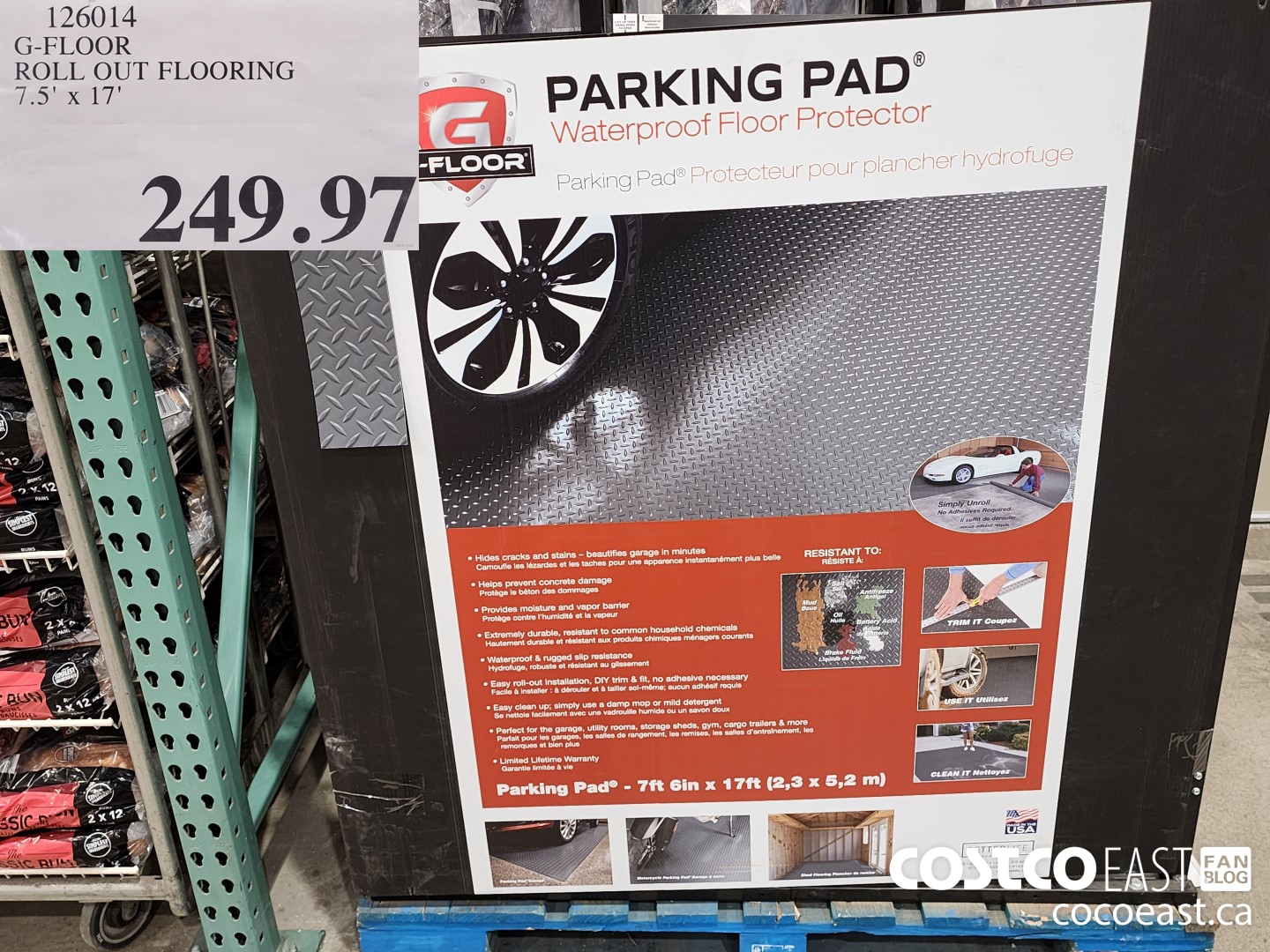 126014 G-FLOOR ROLL OUT FLOORING 7.5' X 17' $249.97