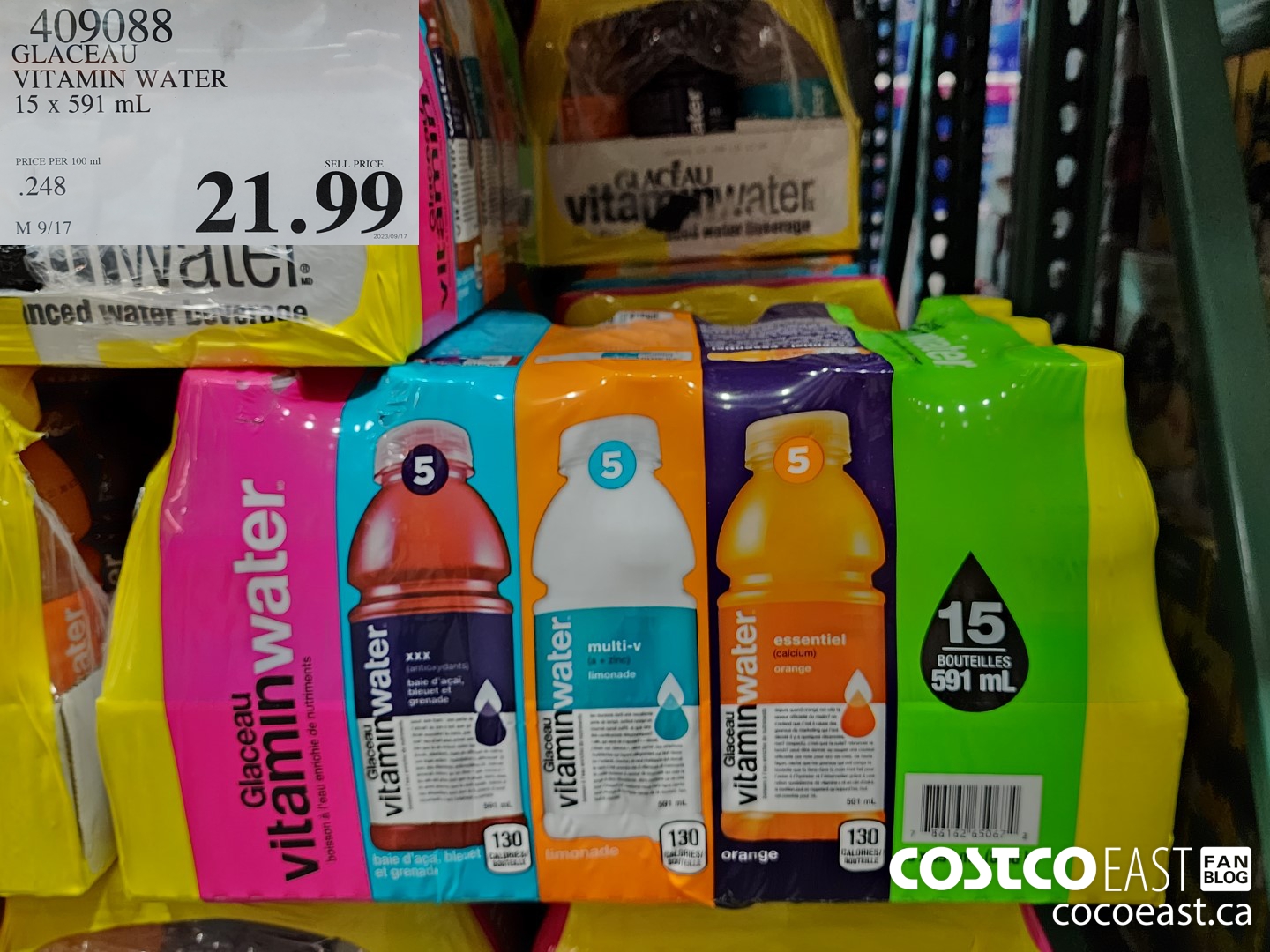 409088 GLACEAU VITAMINWATER VARIETY 15 X 591 ML $21.99