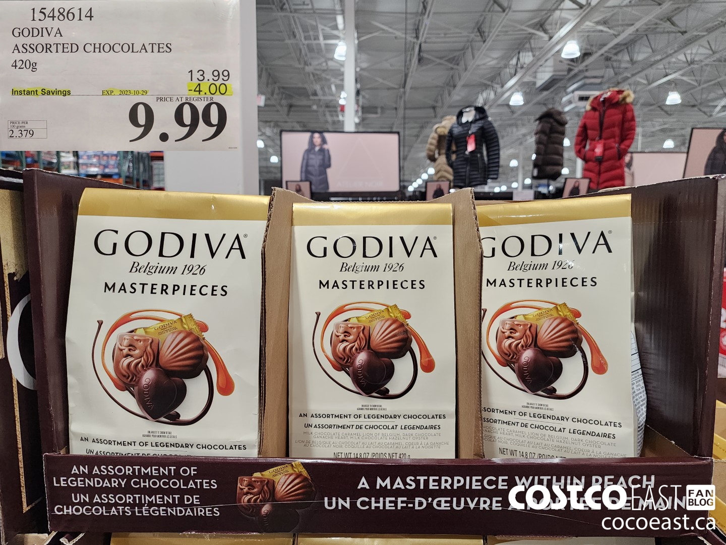 1548614 GODIVA ASSORTED CHOCOLATES 420 G ($4.00 INSTANT SAVINGS EXPIRES ON 2023-10-29) $9.99