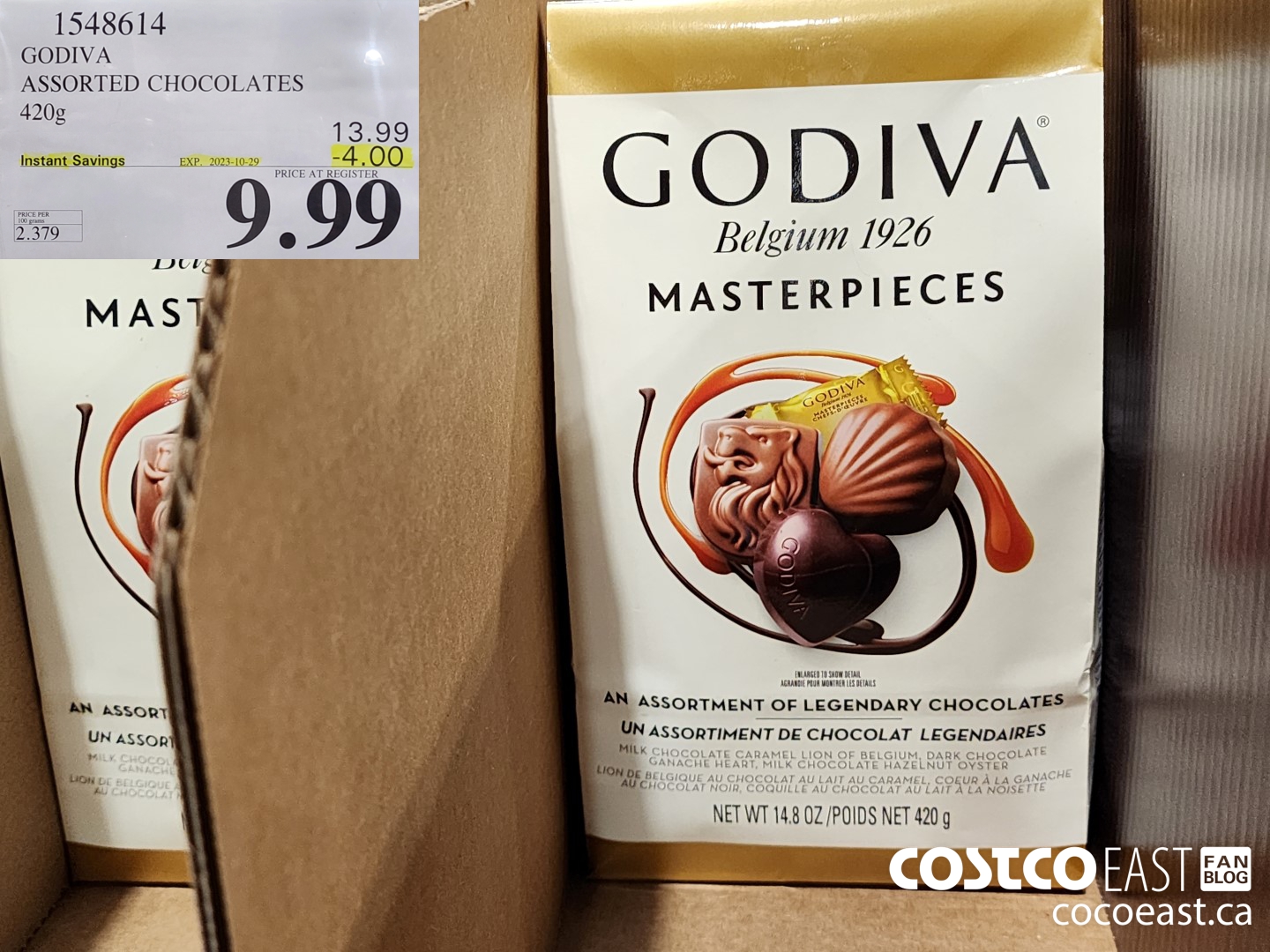 1548614 GODIVA ASSORTED CHOCOLATES 420 G ($4.00 INSTANT SAVINGS EXPIRES ON 2023-10-29) $9.99