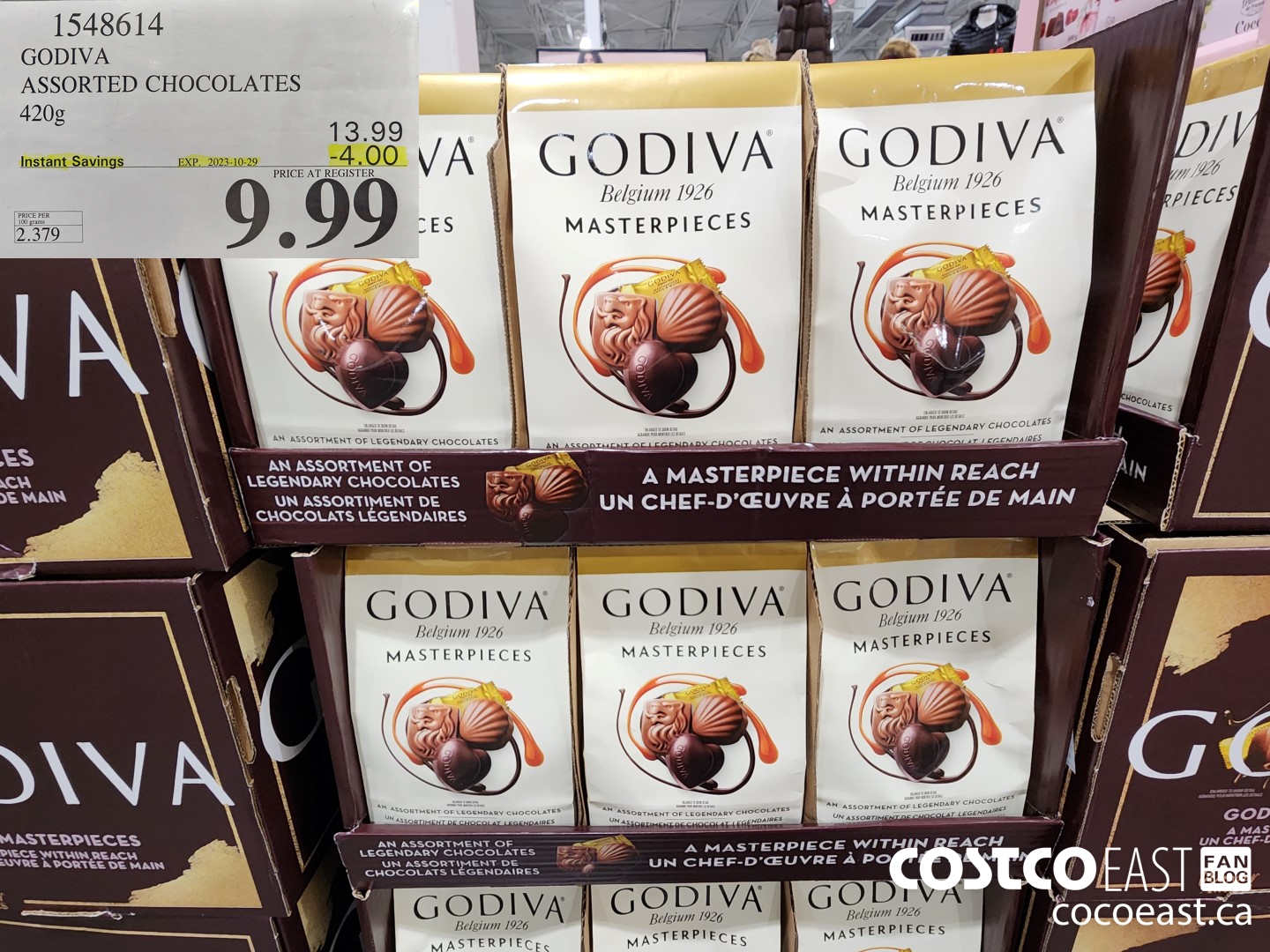 1548614 GODIVA ASSORTED CHOCOLATES 420 G ($4.00 INSTANT SAVINGS EXPIRES ON 2023-10-29) $9.99