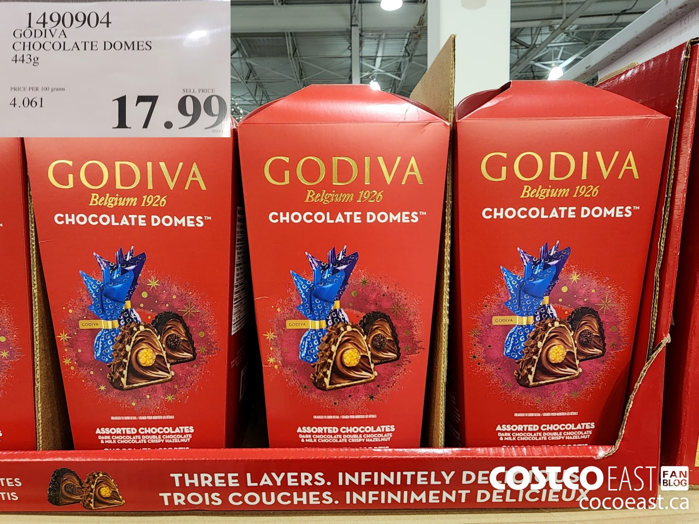 1490904 GODIVA CHOCOLATE DOMES 443 G $17.99
