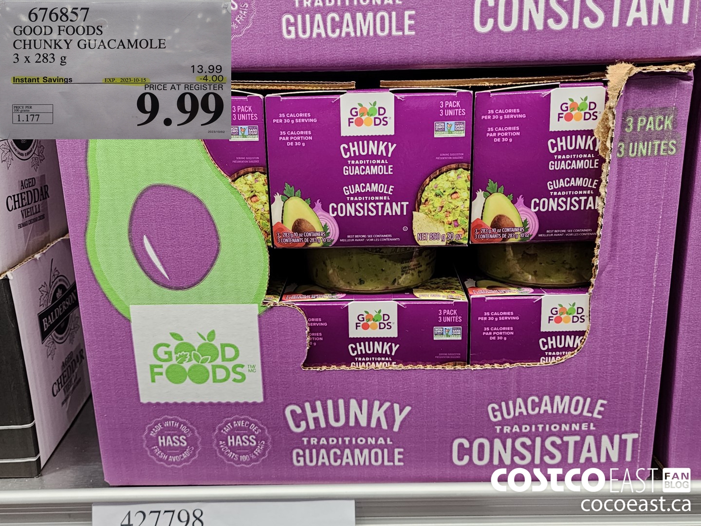 676857 GOOD FOODS CHUNKY GUACAMOLE 3 X 283 G ($4.00 INSTANT SAVINGS EXPIRES ON 2023-10-15) $9.99