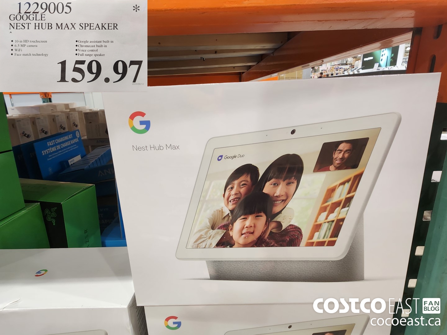 1229005 GOOGLE NEST HUB MAX SPEAKER $159.97