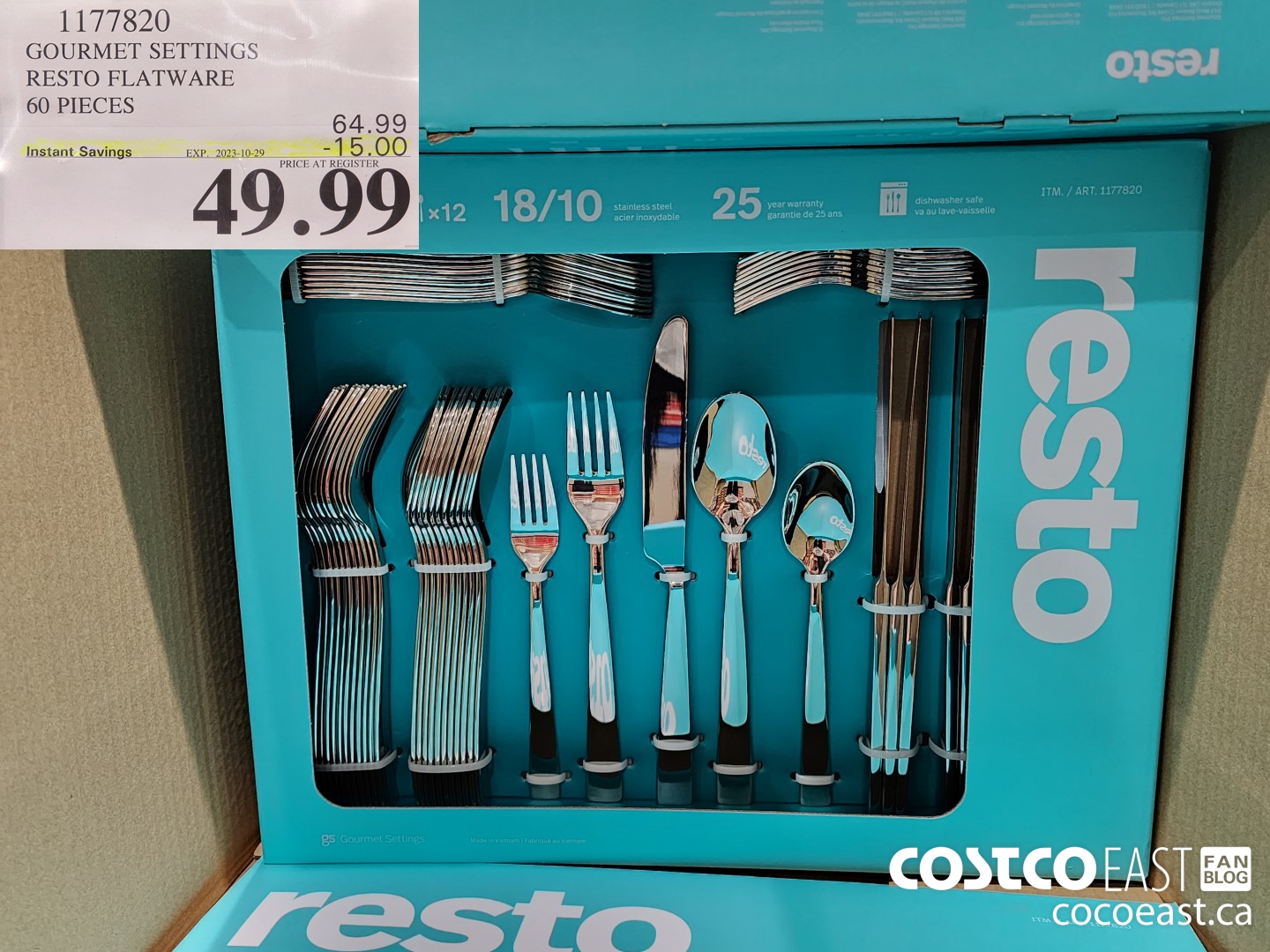 1177820 GOURMET SETTINGS RESTO FLATWARE 60 PIECES ($15.00 INSTANT SAVINGS EXPIRES ON 2023-10-29) $49.99