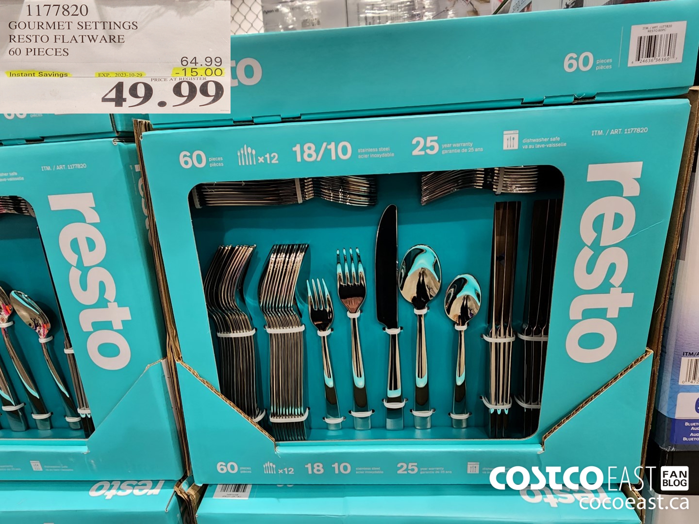 1177820 GOURMET SETTINGS RESTO FLATWARE 60 PIECES ($15.00 INSTANT SAVINGS EXPIRES ON 2023-10-29) $49.99