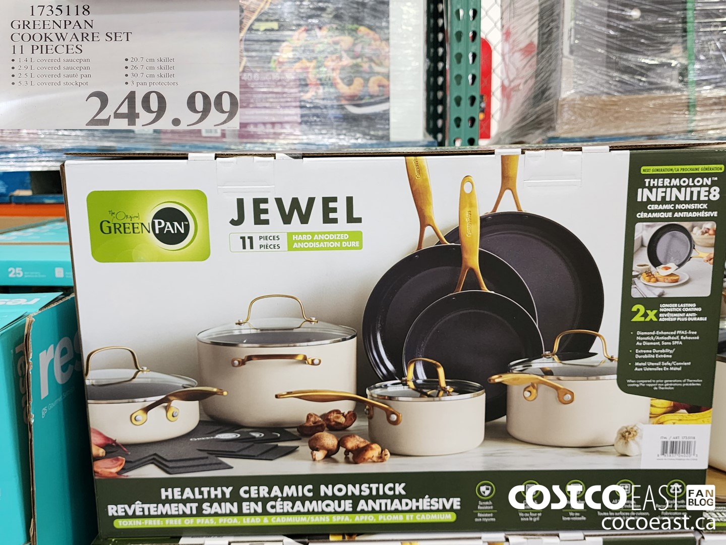 1735118 GREENPAN COOKWARE SET 11 PIECES $249.99