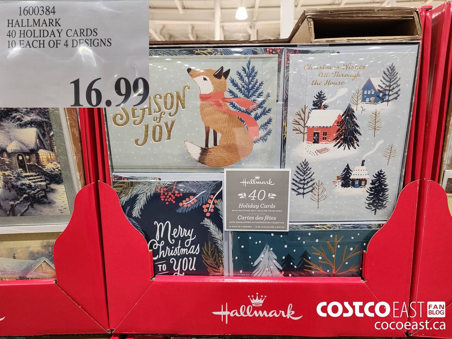 1600384 HALLMARK 40 HOLIDAY CARDS 10 EACH OF 4 DESIGNS $16.99