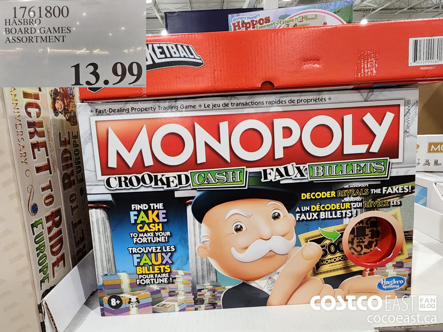 1761800 HASBRO BOARD GAMES ASSORTMENT $13.99