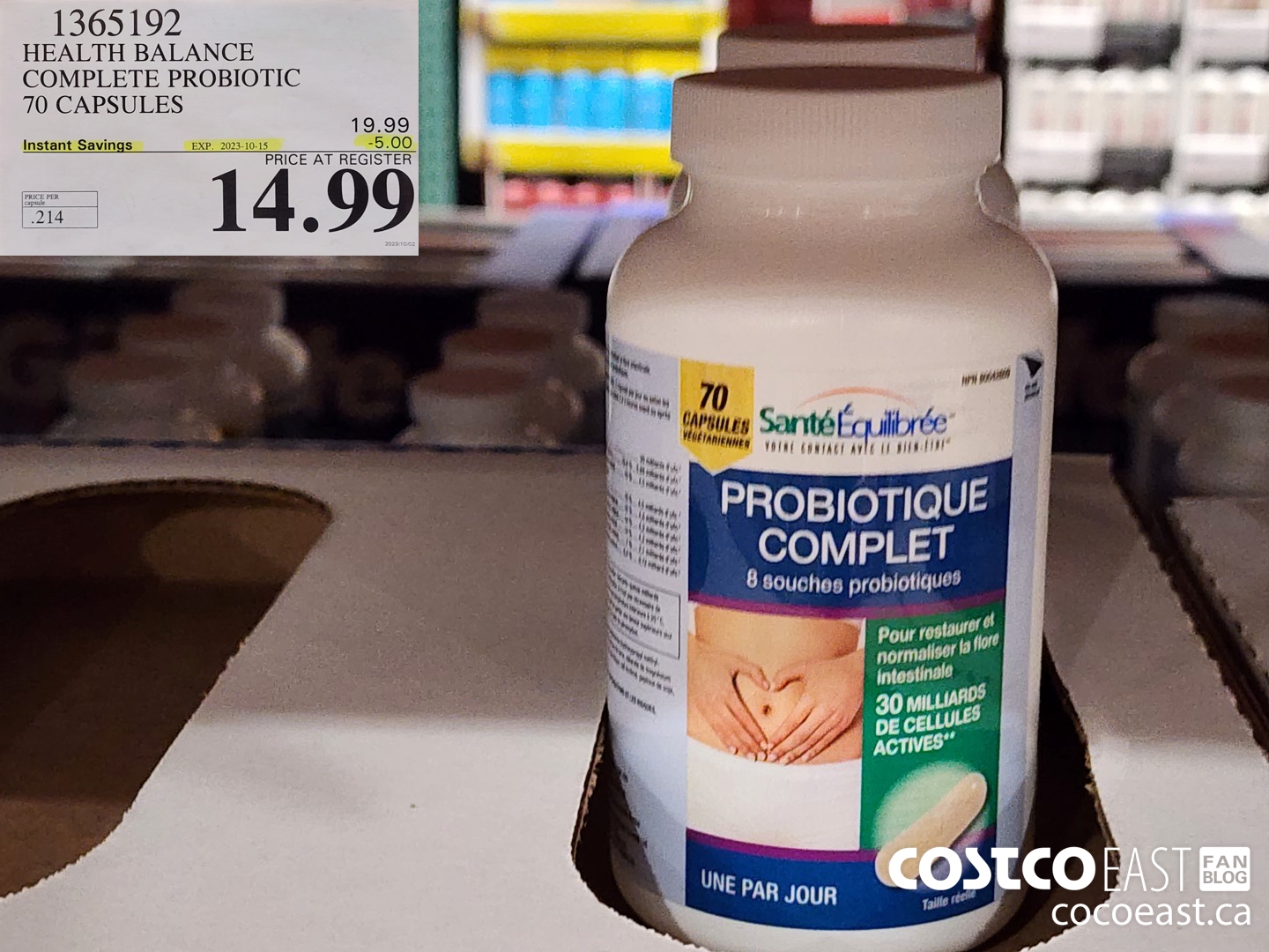 1365192 HEALTH BALANCE COMPLETE PROBIOTIC 70 CAPSULES ($5.00 INSTANT SAVINGS EXPIRES ON 2023-10-15) $14.99