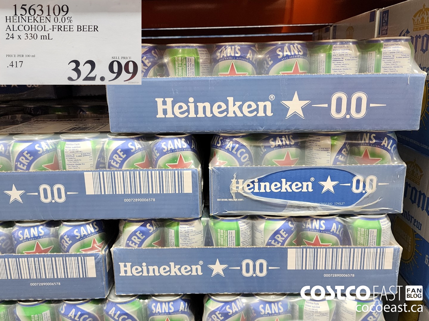 1563109 HEINEKEN 0.0% ALCOHOL-FREE BEER 24 x 330 mL $32.99