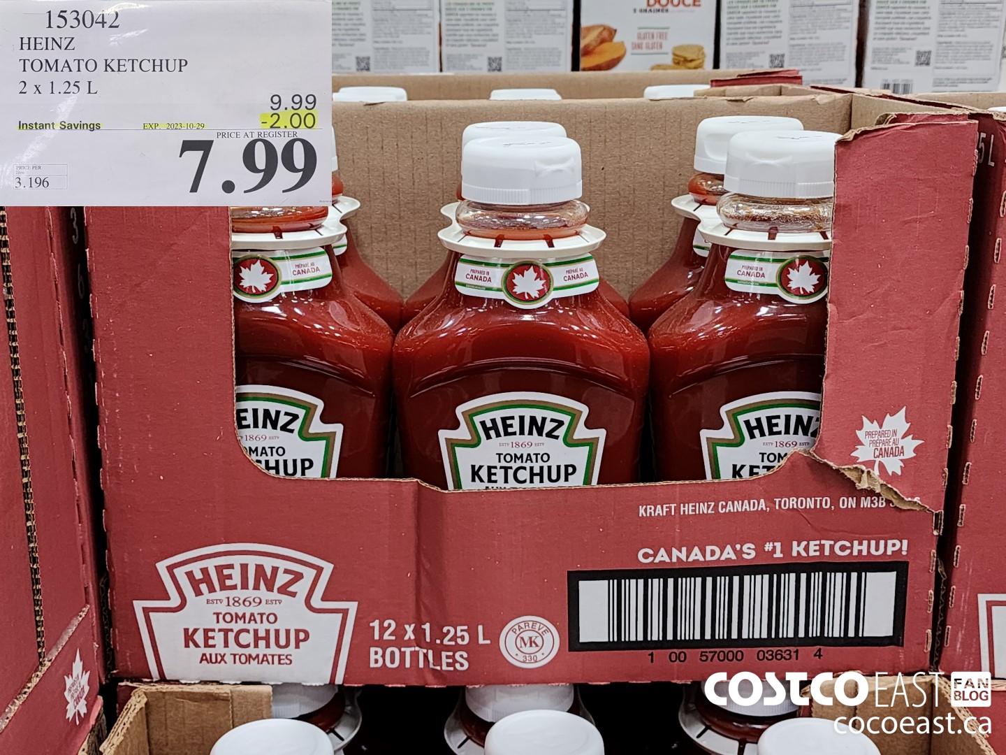 153042 HEINZ TOMATO KETCHUP 2 X 1.25 L ($2.00 INSTANT SAVINGS EXPIRES ON 2023-10-29) $7.99