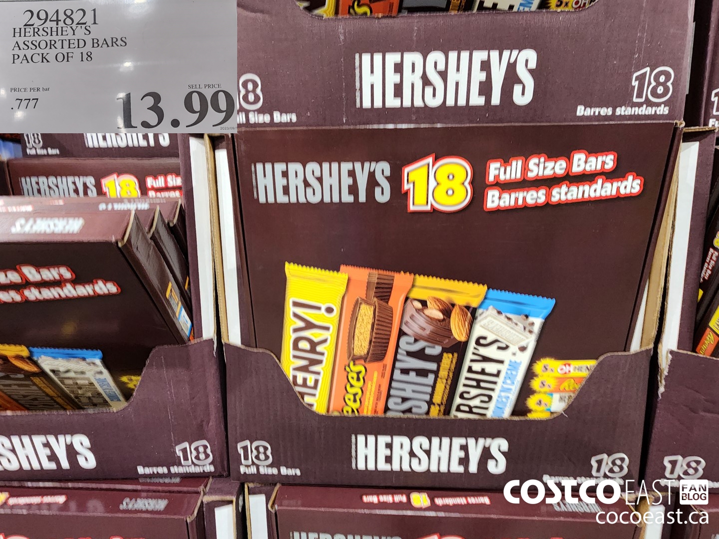 294821 HERSHEY'S ASSORTED BARS PACK OF 18 $13.99