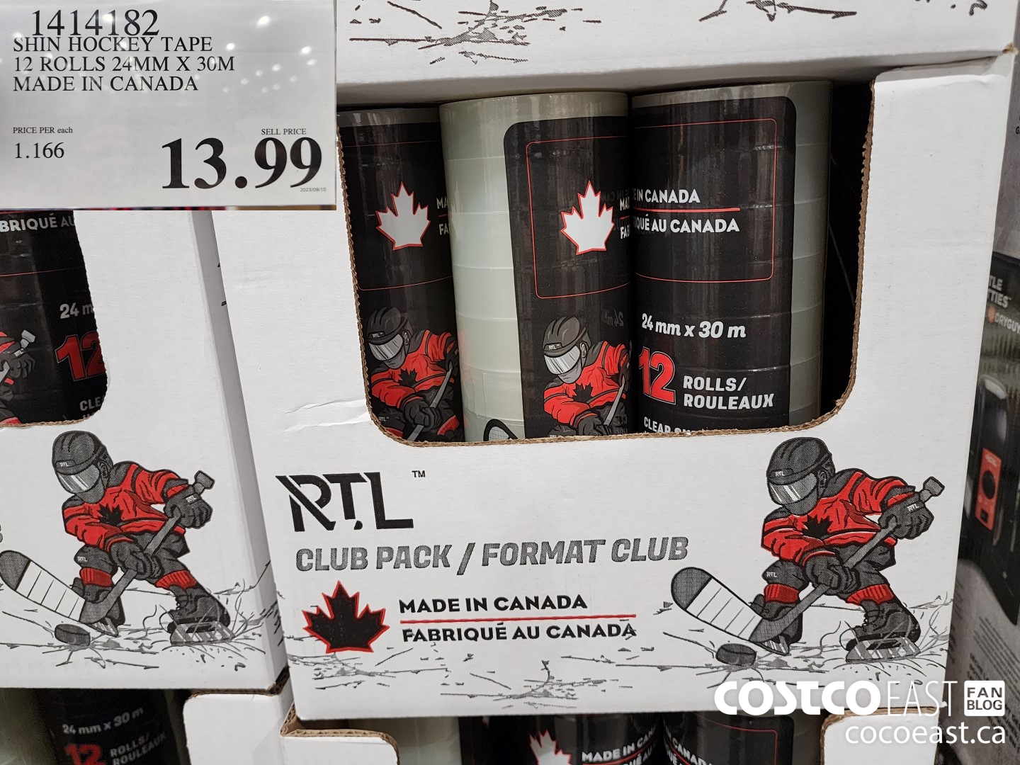 1414182 HOCKEY CANADA TAPE 12 ROLLS 24mm X 30m MADE IN CANADA $13.99