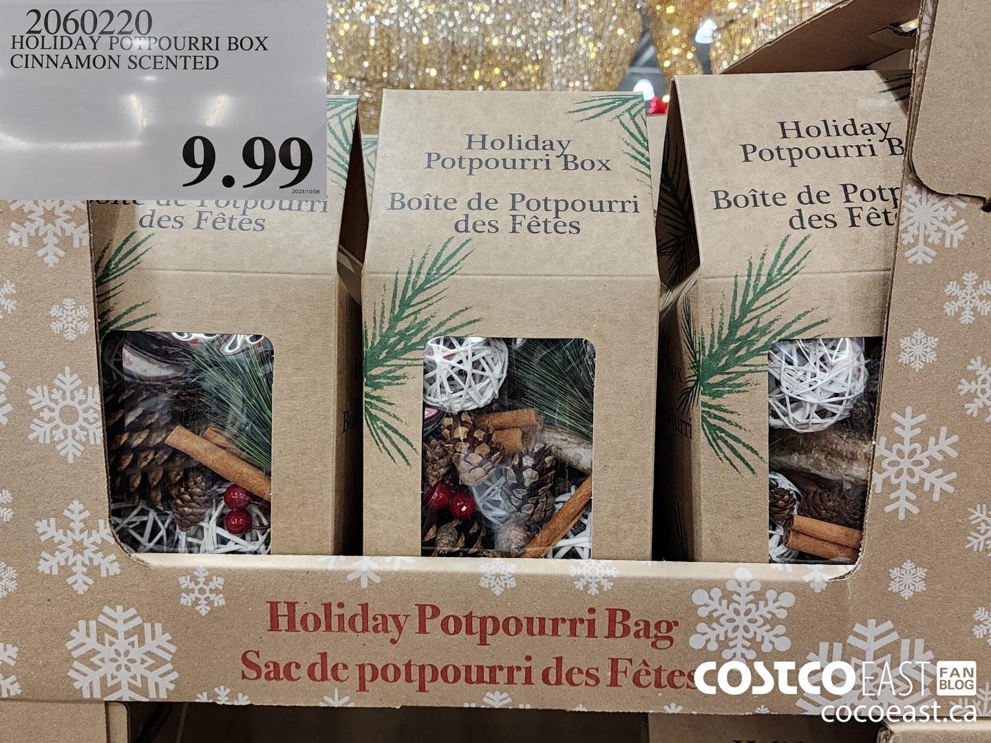 2060220 HOLIDAY POTPOURRI BOX CINNAMON SCENTED $9.99