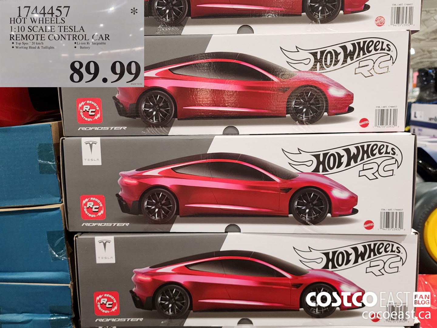 1744457 HOT WHEELS 1:10 SCALE TESLA REMOTE CONTROL CAR $89.99