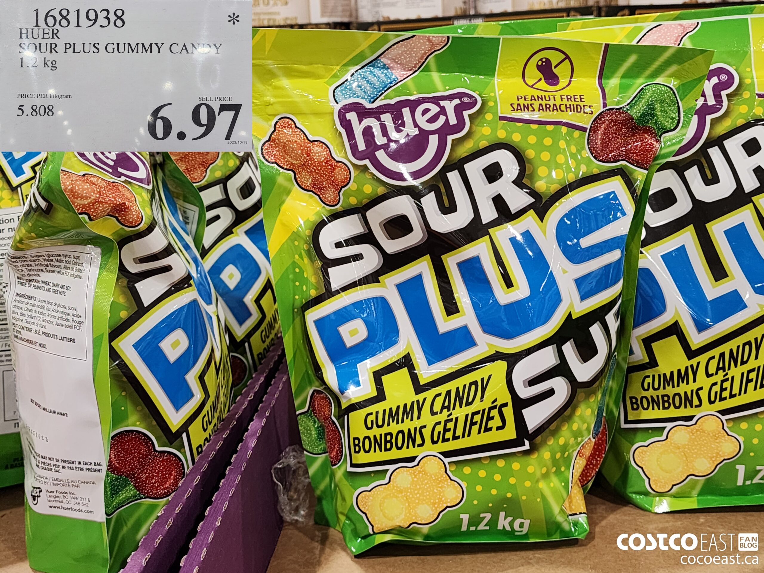 1681938 HUER SOUR PLUS GUMMY CANDY 1.2 KG $6.97