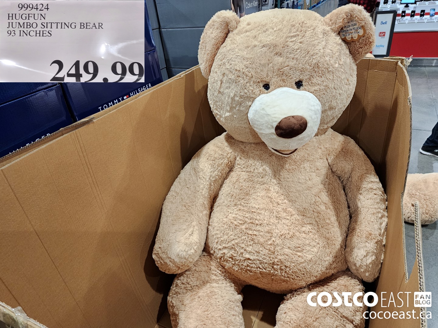 999424 HUGFUN JUMBO SITTING BEAR 93 INCHES $249.99