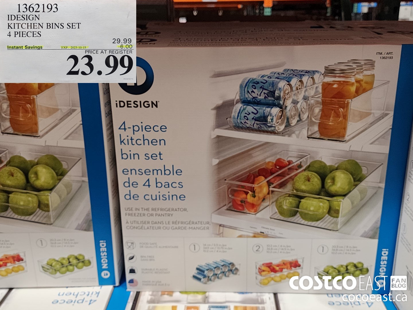 1362193 IDESIGN KITCHEN BINS SET 4 PIECE ($6.00 INSTANT SAVINGS EXPIRES ON 2023-10-15) $23.99