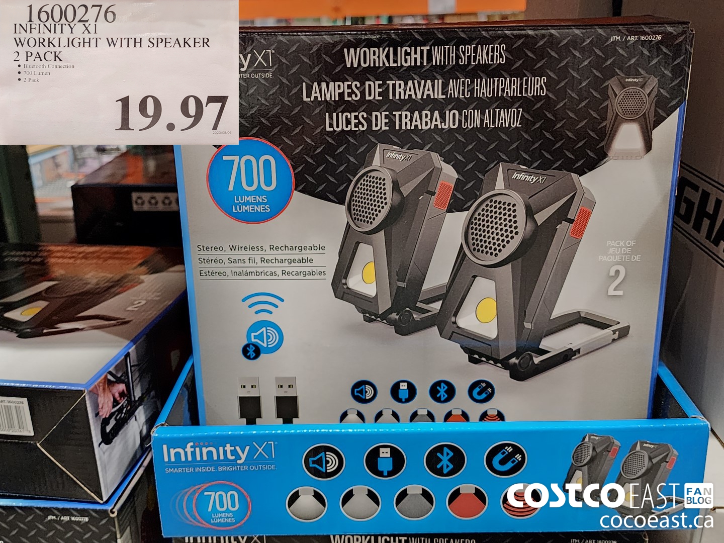 1600276 INFINITY X1 WORKLIGHT WITH SPEAKER 2 PACK $19.97