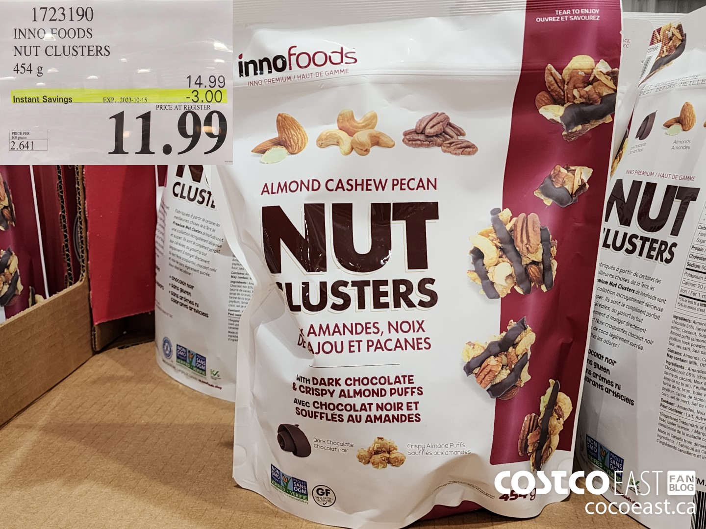 1723190 INNO FOODS NUT CLUSTERS 454 G ($3.00 INSTANT SAVINGS EXPIRES ON 2023-10-15) $11.99