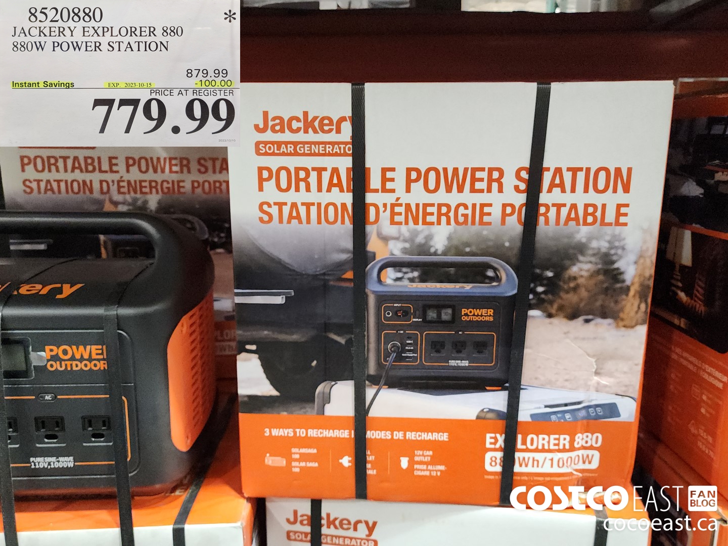 8520880 JACKERY EXPLORER 880 880W POWER STATION ($100.00 INSTANT SAVINGS EXPIRES ON 2023-10-15) $779.99