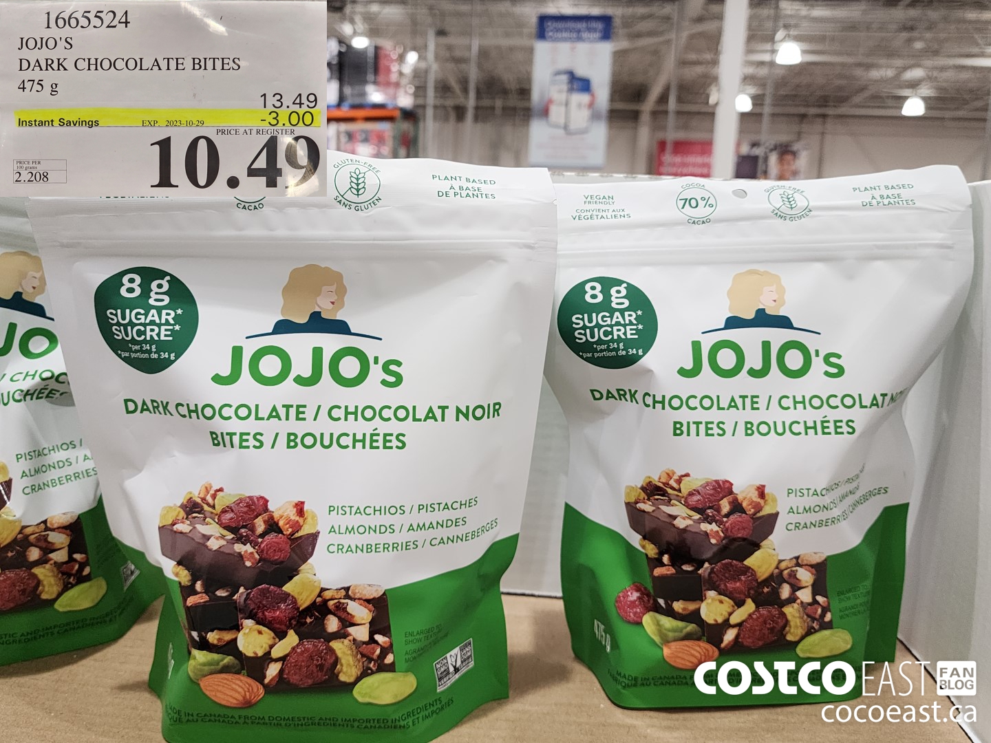 1665524 JOJO'S DARK CHOCOLATE BITES 475 G ($3.00 INSTANT SAVINGS EXPIRES ON 2023-10-29) $10.49