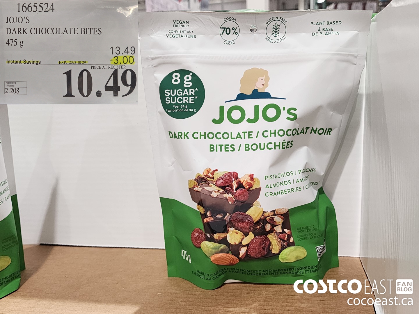 1665524 JOJO'S DARK CHOCOLATE BITES 475 G ($3.00 INSTANT SAVINGS EXPIRES ON 2023-10-29) $10.49