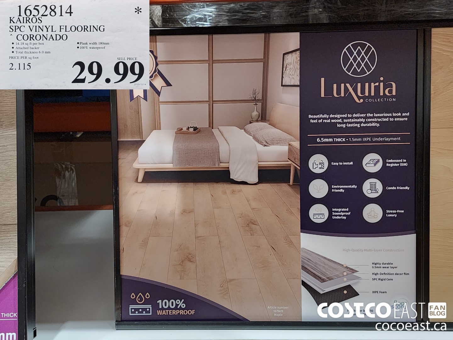 1652814 KAIROS SPC VINYL FLOORING ~ CORONADO $29.99