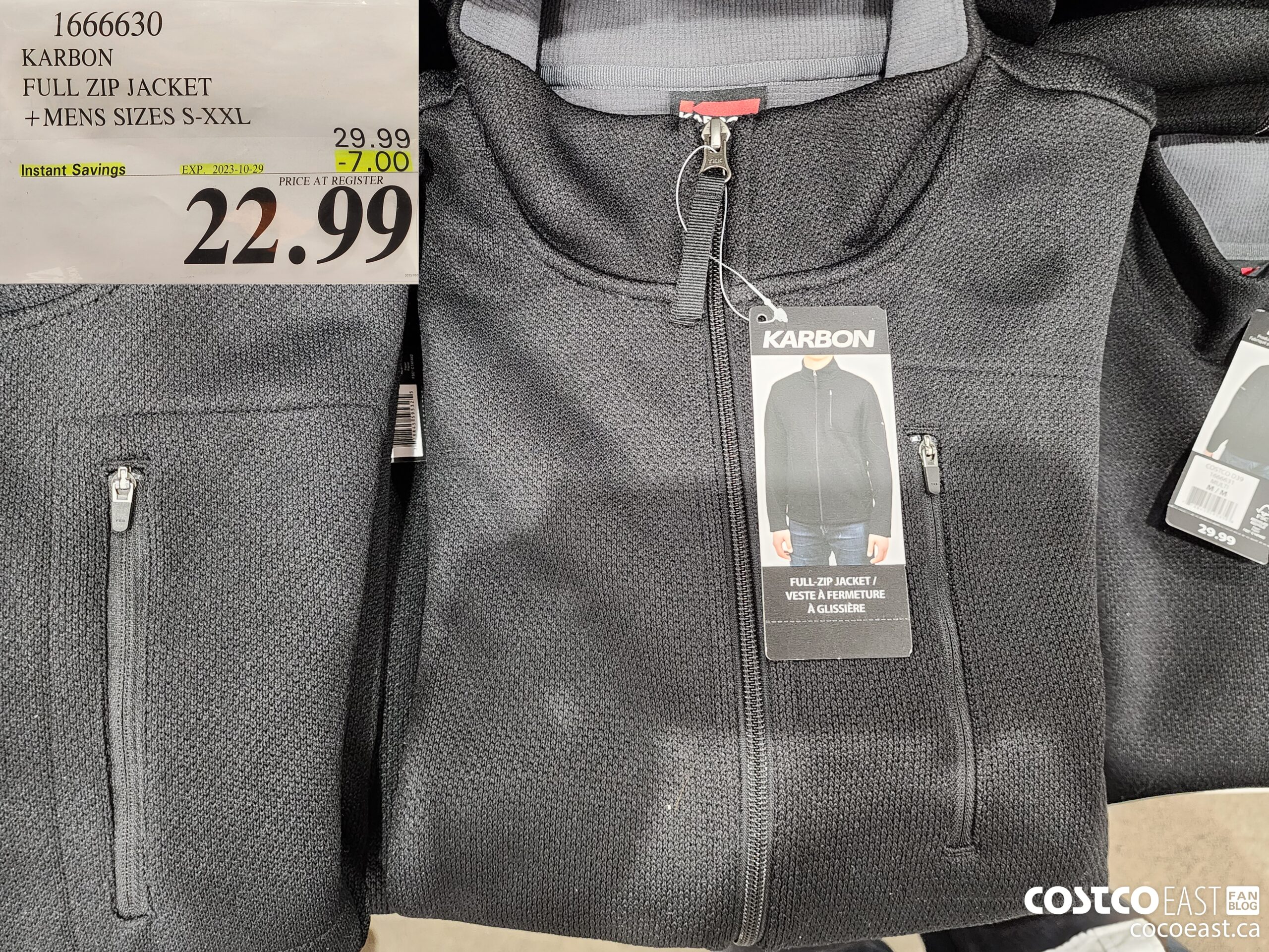 1666630 KARBON FULL ZIP JACKET MENS SIZES S-XXL ($7.00 INSTANT SAVINGS EXPIRES ON 2023-10-29) $22.99