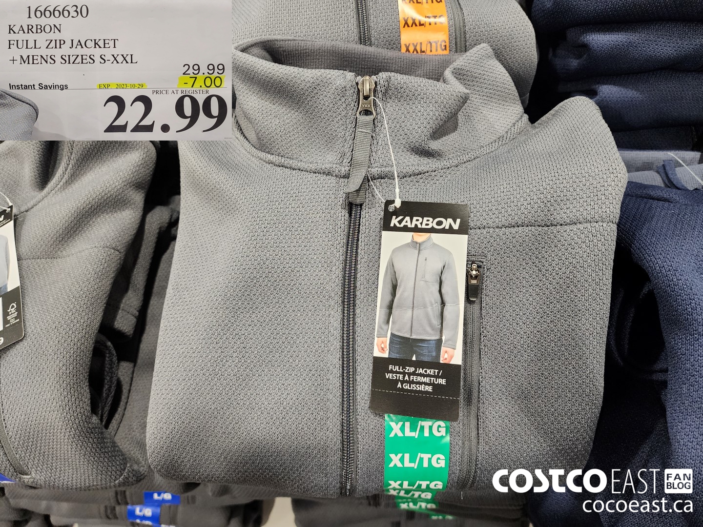 1666630 KARBON FULL ZIP JACKET MENS SIZES S-XXL ($7.00 INSTANT SAVINGS EXPIRES ON 2023-10-29) $22.99