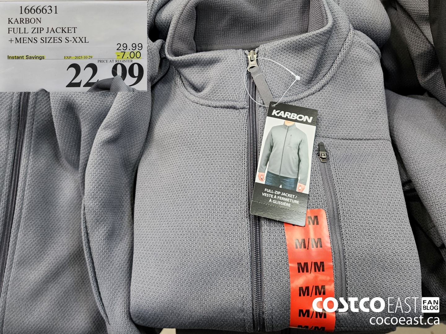 1666631 KARBON FULL ZIP JACKET +MENS SIZES S-XXL ($7.00 INSTANT SAVINGS EXPIRES ON 2023-10-29) $22.99