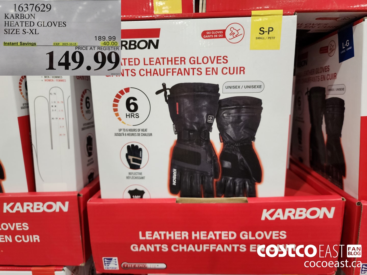 1637629 KARBON HEATED GLOVES SIZE S-XL ($40.00 INSTANT SAVINGS EXPIRES ON 2023-10-15) $149.99