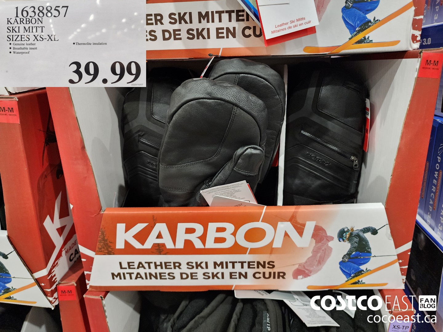 1638857 KARBON SKI MITT SIZES XS-XL $39.99
